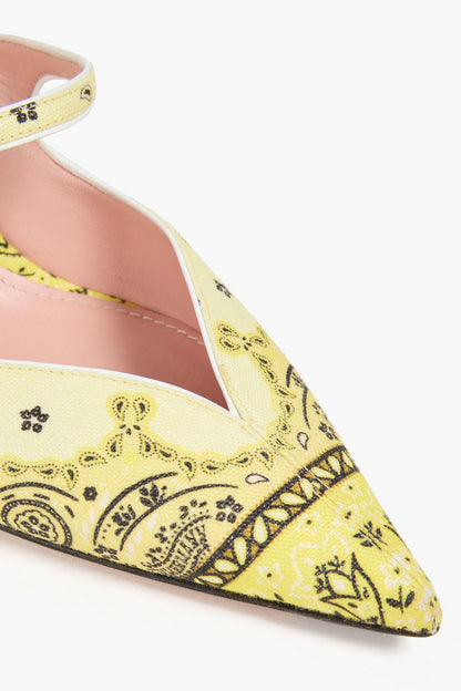 Zimmermann Paisley-Print Canvas Mules Yellow Women's