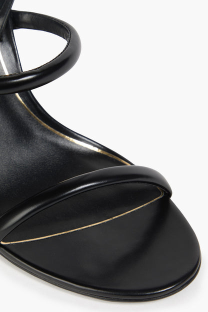 Valentino Garavani Roserouche 1959 Appliqud Leather Sandals Black Women's