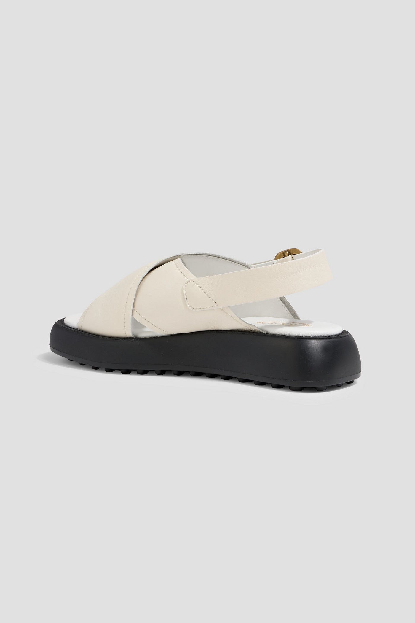 Tod's Leather Platform Slingback Sandals Ecru Women's