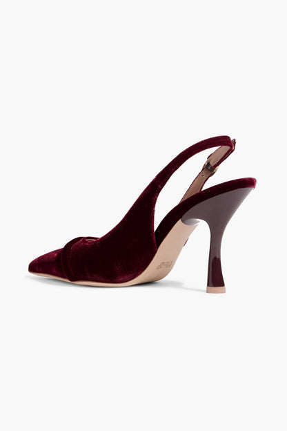 Malone Souliers Jama Velvet Slingback Pumps Plum Women's