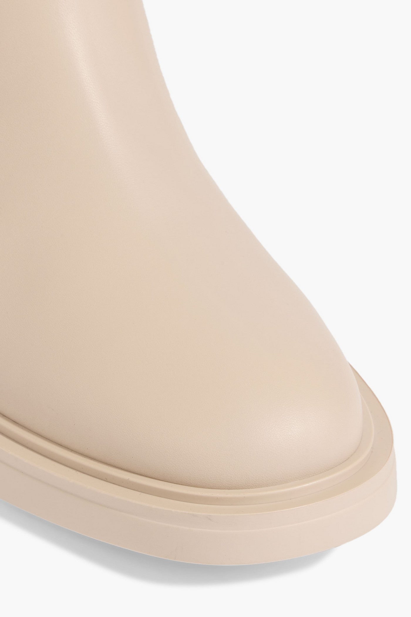 Gianvito Rossi Ribbon Cavalier Leather Knee Boots Beige Women's