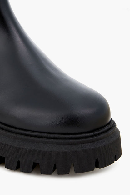 Maje Buckled Leather Ankle Boots Black Women's