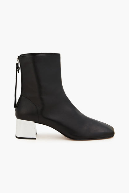 Maje Leather Ankle Boots Black Women's