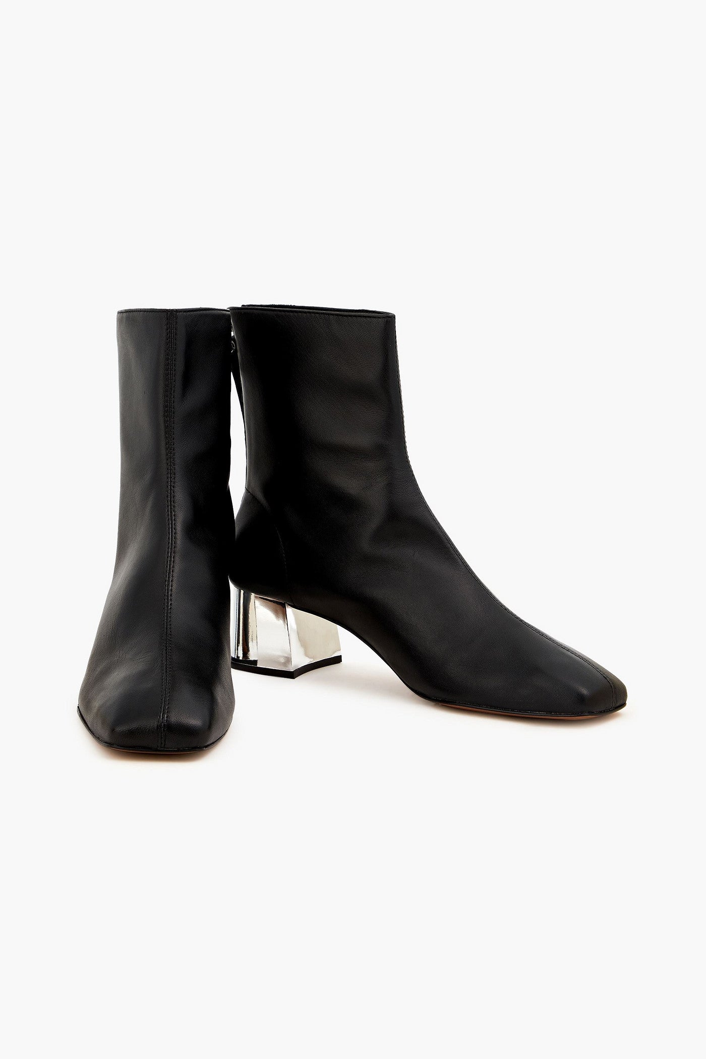 Maje Leather Ankle Boots Black Women's