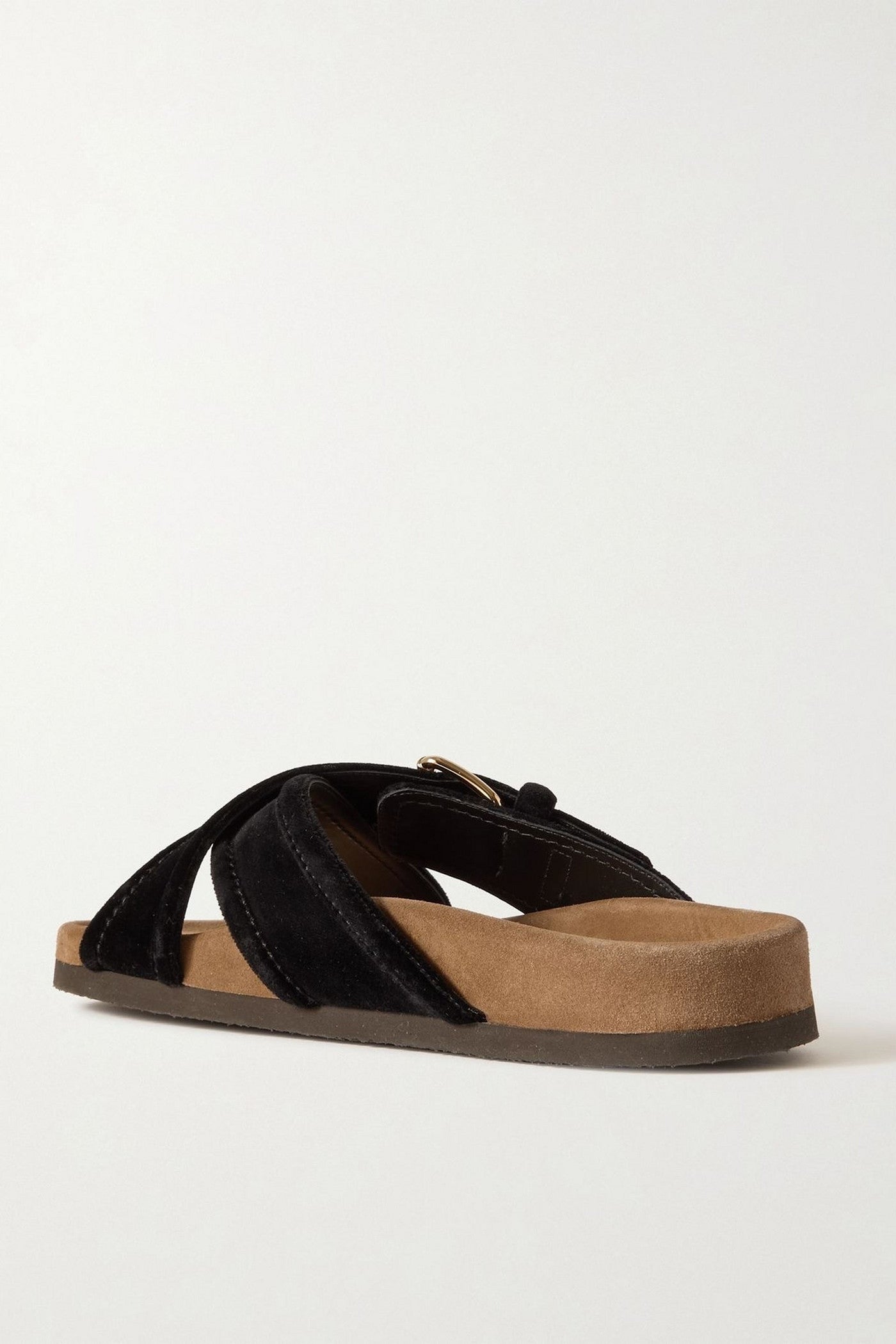 Valentino Garavani Buckled Velvet Slides Black Women's