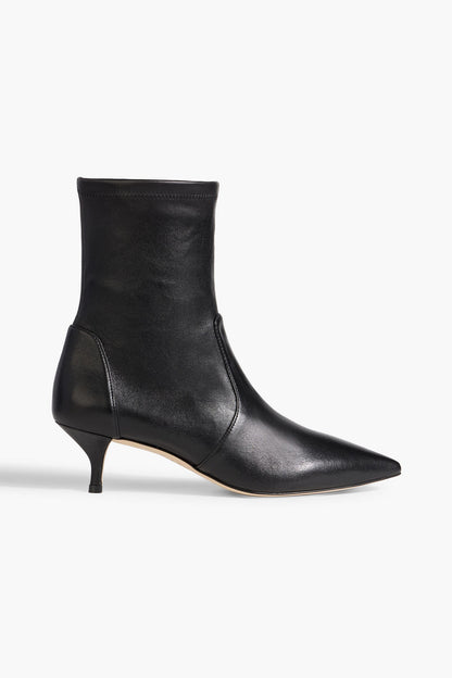 Stuart Weitzman Mara 50 Leather Ankle Boots Black Women's