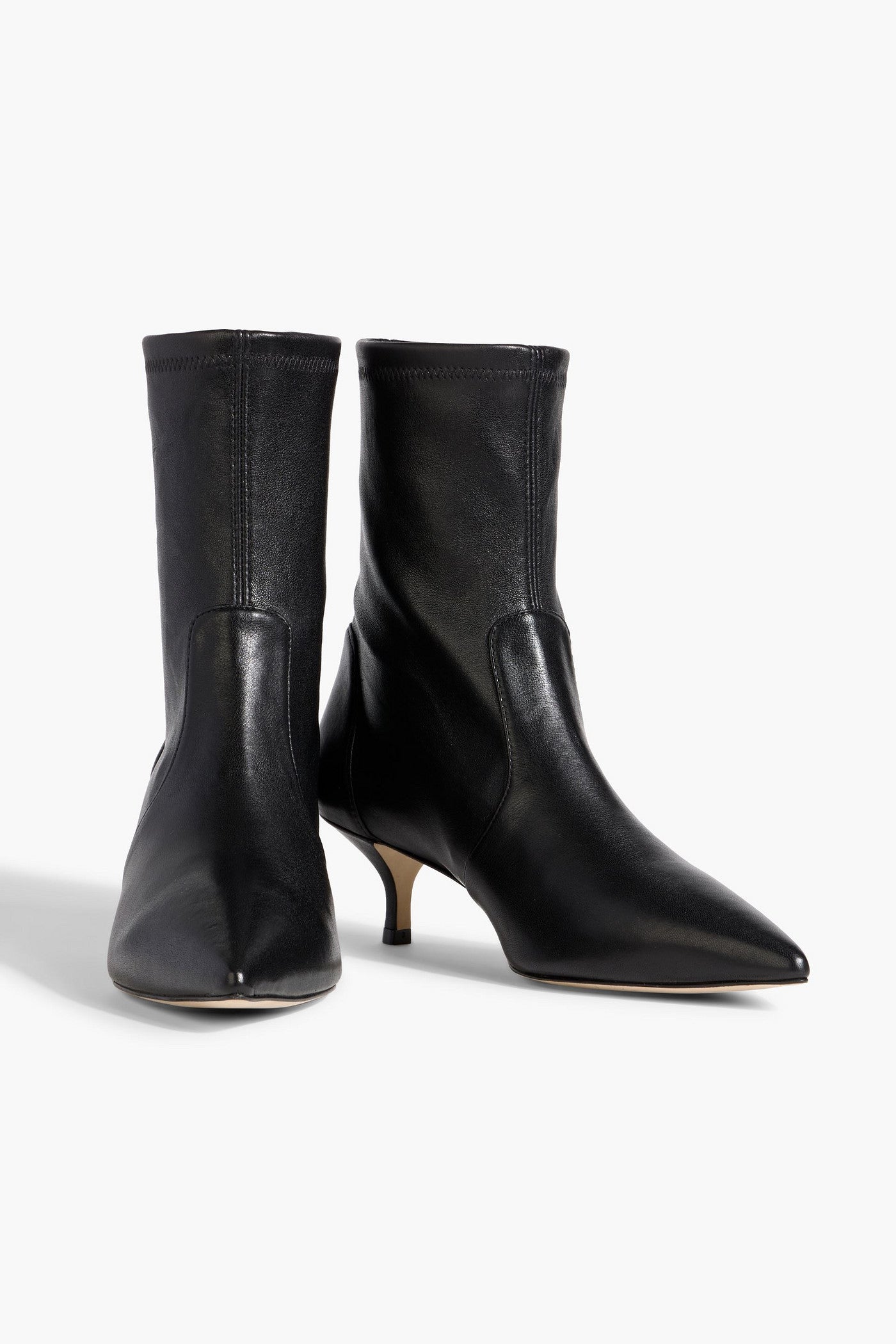Stuart Weitzman Mara 50 Leather Ankle Boots Black Women's