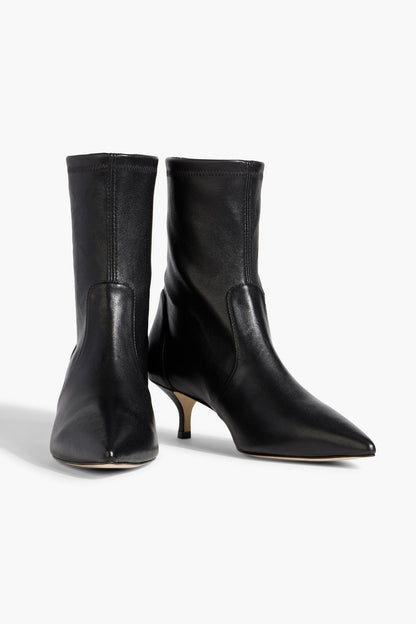 Stuart Weitzman Mara 50 Leather Ankle Boots Black Women's