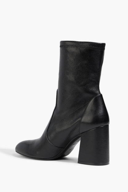 Stuart Weitzman Stretch-Leather Ankle Boots Black Women's