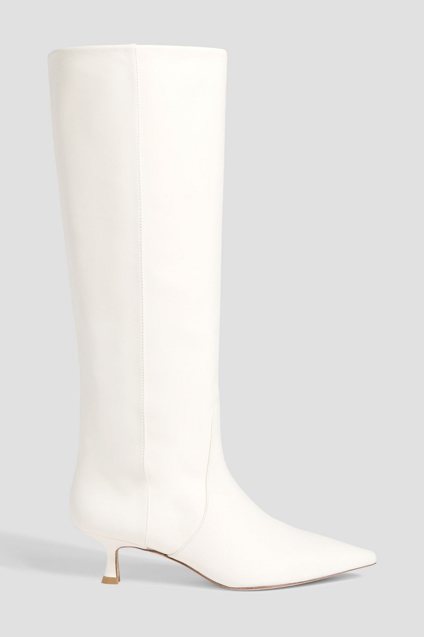 Stuart Weitzman Naomi 50 Leather Knee Boots Ivory Women's