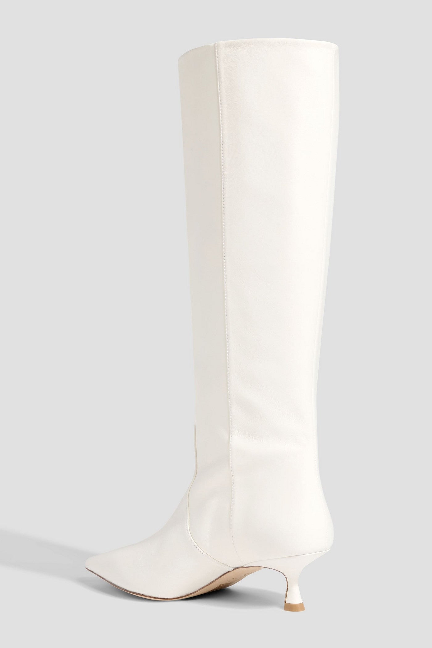 Stuart Weitzman Naomi 50 Leather Knee Boots Ivory Women's