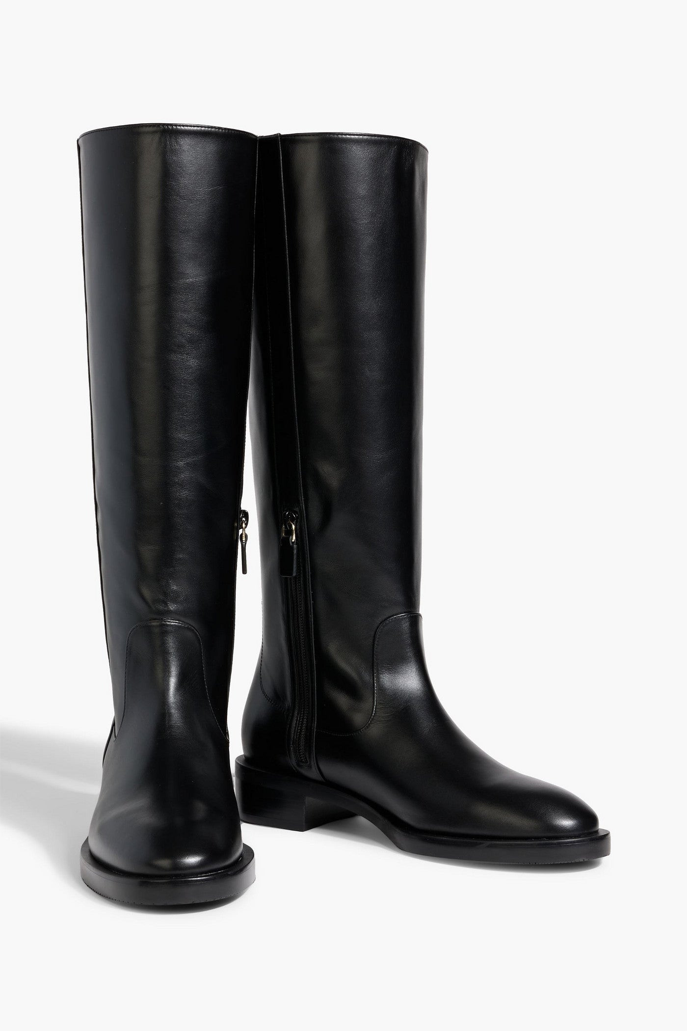 Stuart Weitzman Lenora Leather Knee Boots Black Women's