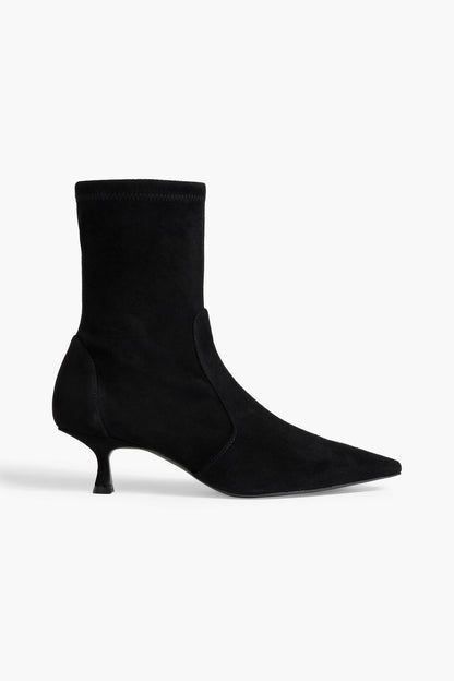Stuart Weitzman Naomi 50 Suede Ankle Boots Black Women's