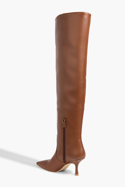 Stuart Weitzman Naomi 75 Leather Over-The-Knee Boots Tan Women's