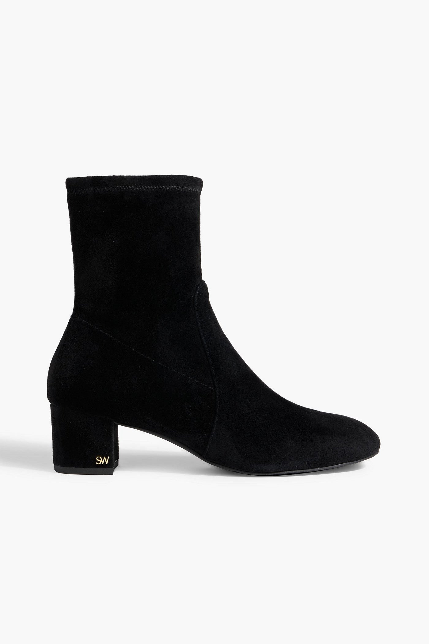 Stuart Weitzman Sofia 50 Stretch-Suede Sock Boots Black Women's