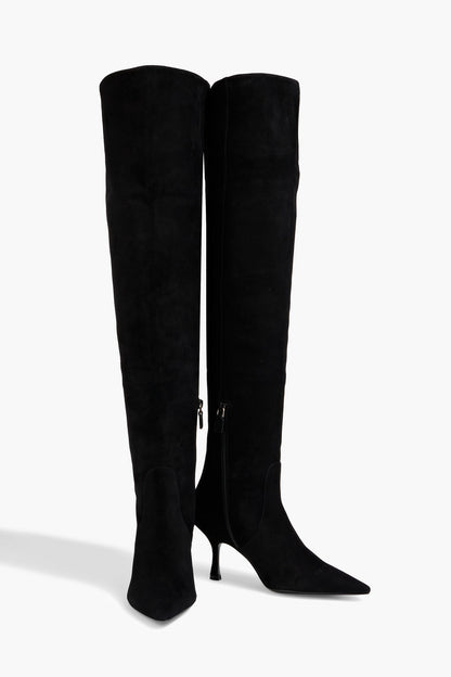 Stuart Weitzman Naomi 75 Suede Over-The-Knee Boots Black Women's