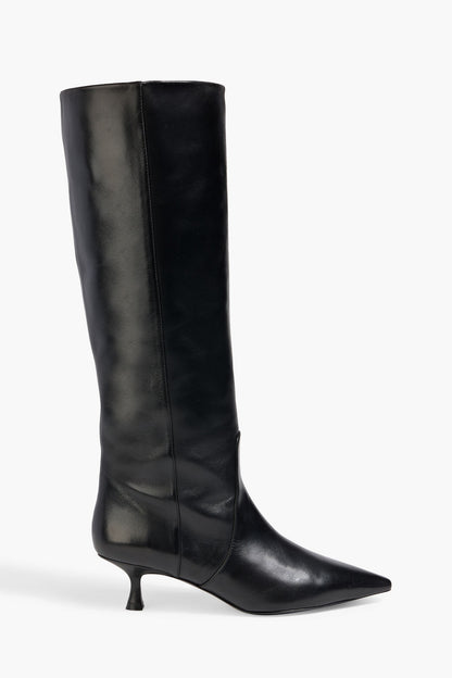 Stuart Weitzman Naomi 50 Leather Knee Boots Black Women's