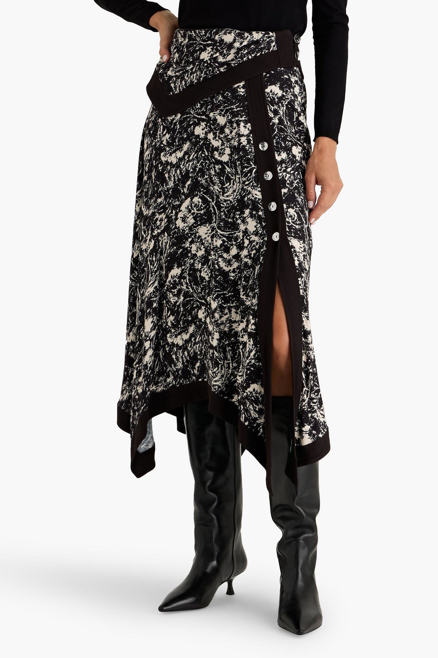 Stuart Weitzman Naomi 50 Leather Knee Boots Black Women's