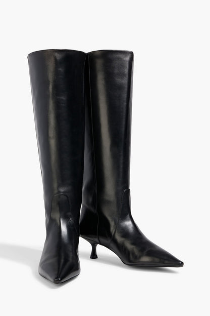 Stuart Weitzman Naomi 50 Leather Knee Boots Black Women's