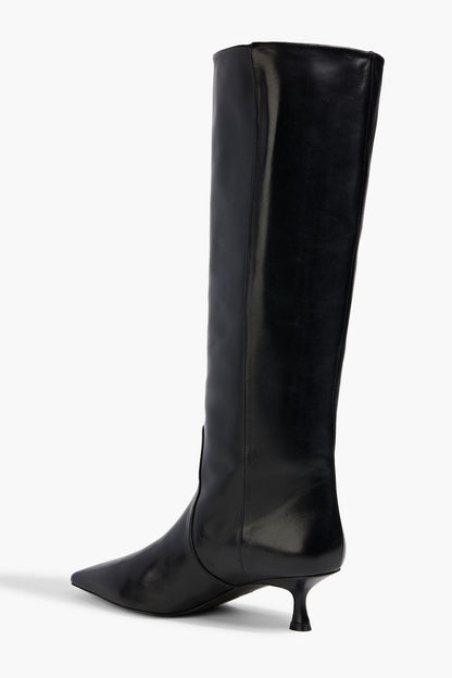 Stuart Weitzman Naomi 50 Leather Knee Boots Black Women's