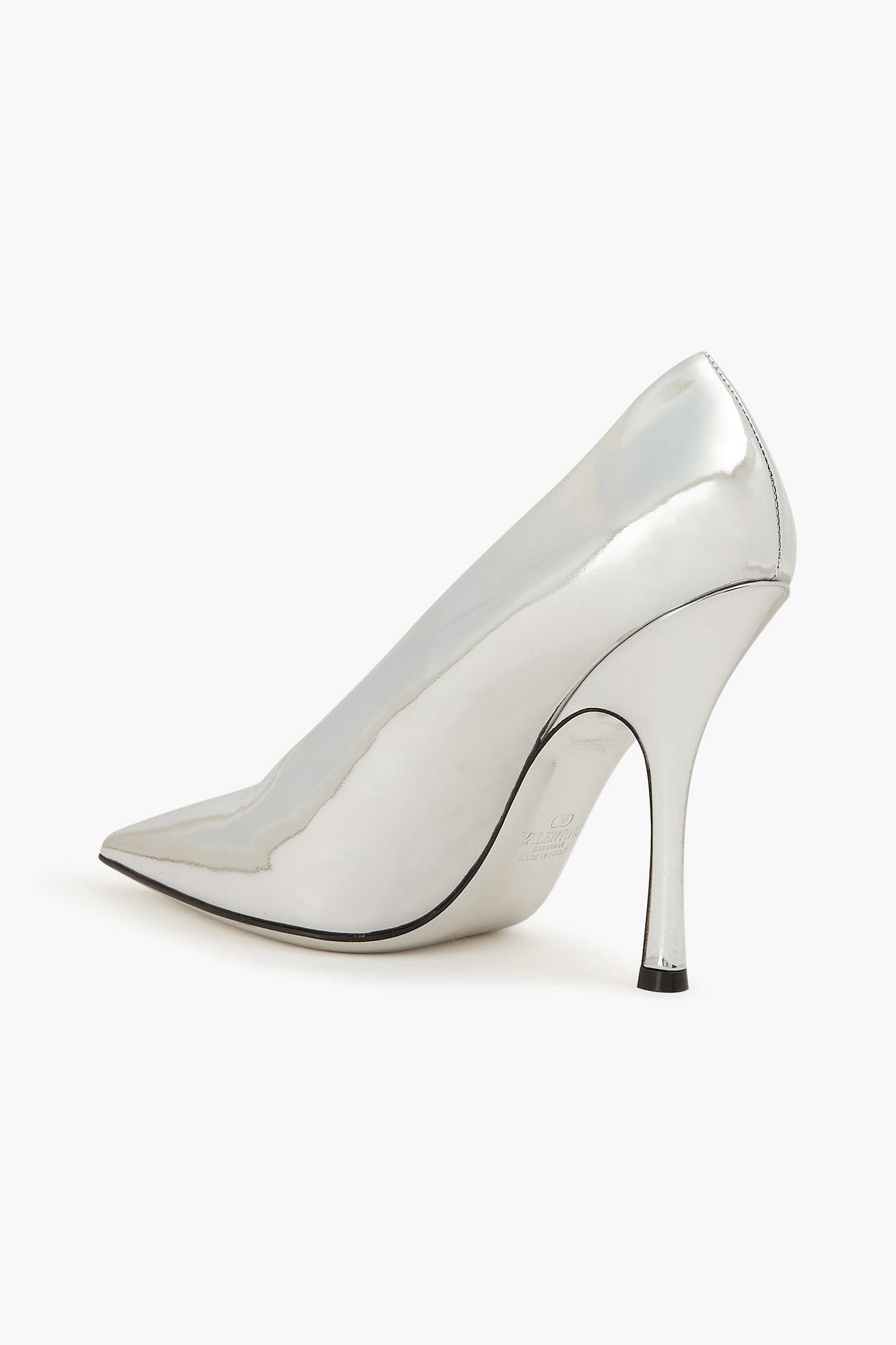 Valentino Garavani Nite-Out 110 Mirrored-Leather Pumps Silver Women's