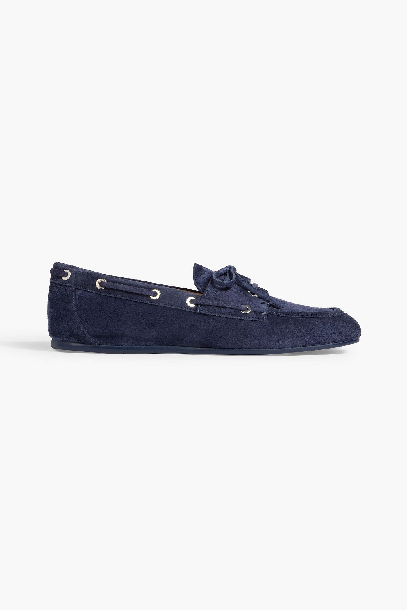 Stuart Weitzman Tinsley Suede Boat Shoes Navy Women's