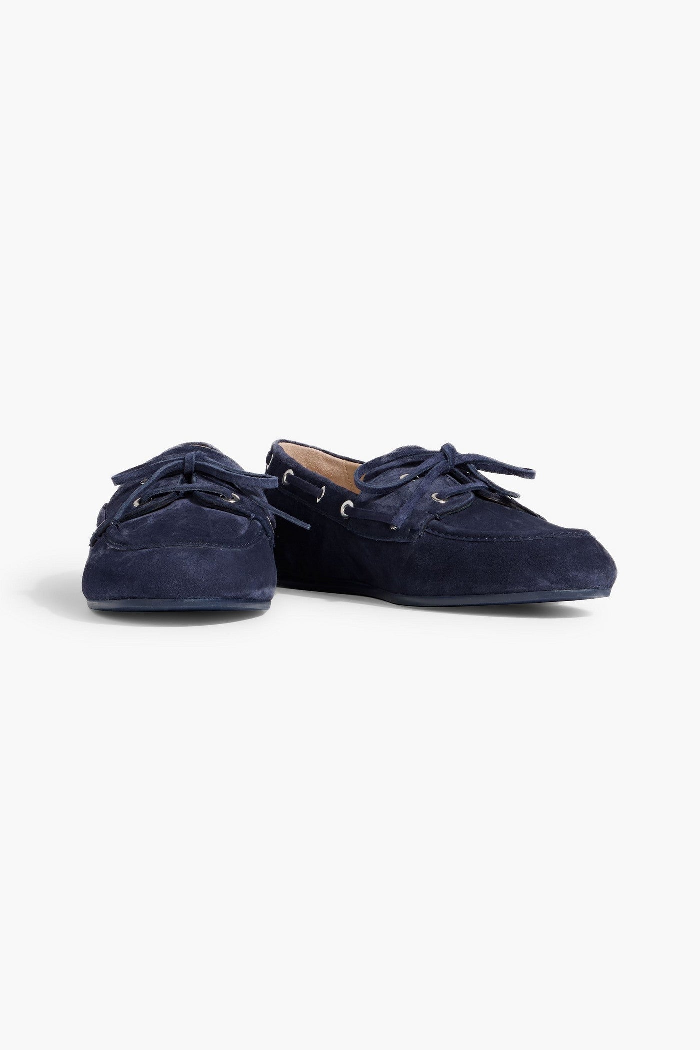 Stuart Weitzman Tinsley Suede Boat Shoes Navy Women's