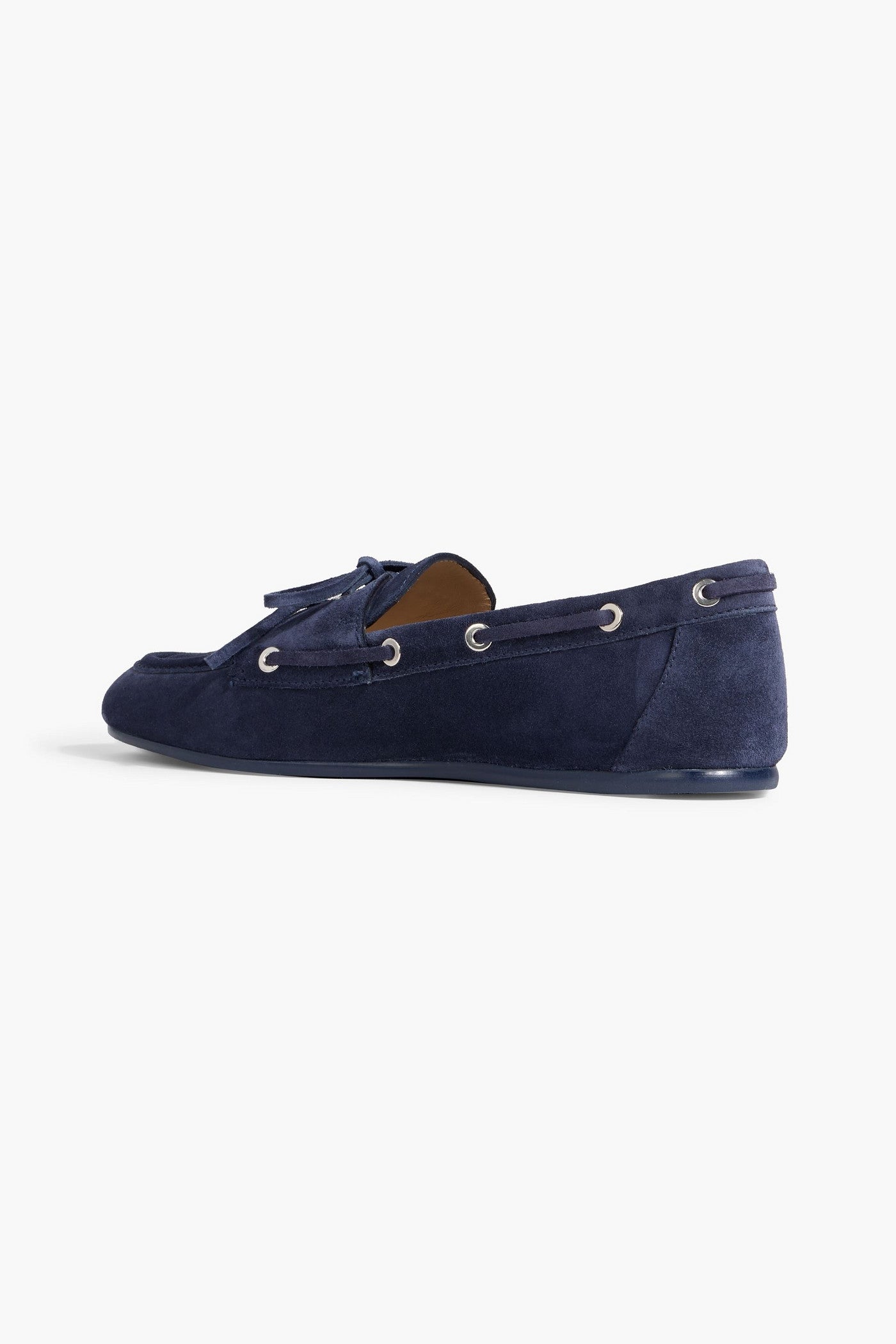 Stuart Weitzman Tinsley Suede Boat Shoes Navy Women's