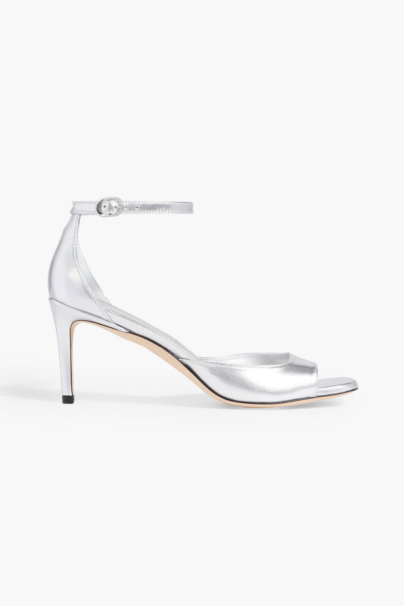 Stuart Weitzman Metallic Leather Sandals Silver Women's