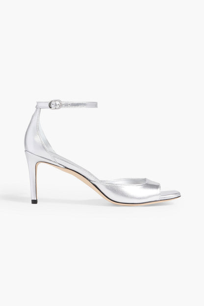 Stuart Weitzman Metallic Leather Sandals Silver Women's