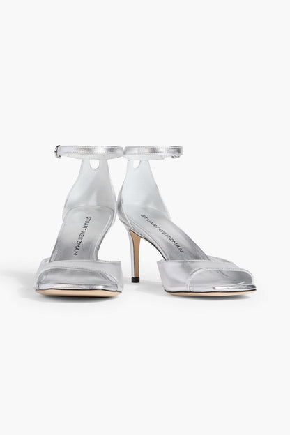 Stuart Weitzman Metallic Leather Sandals Silver Women's