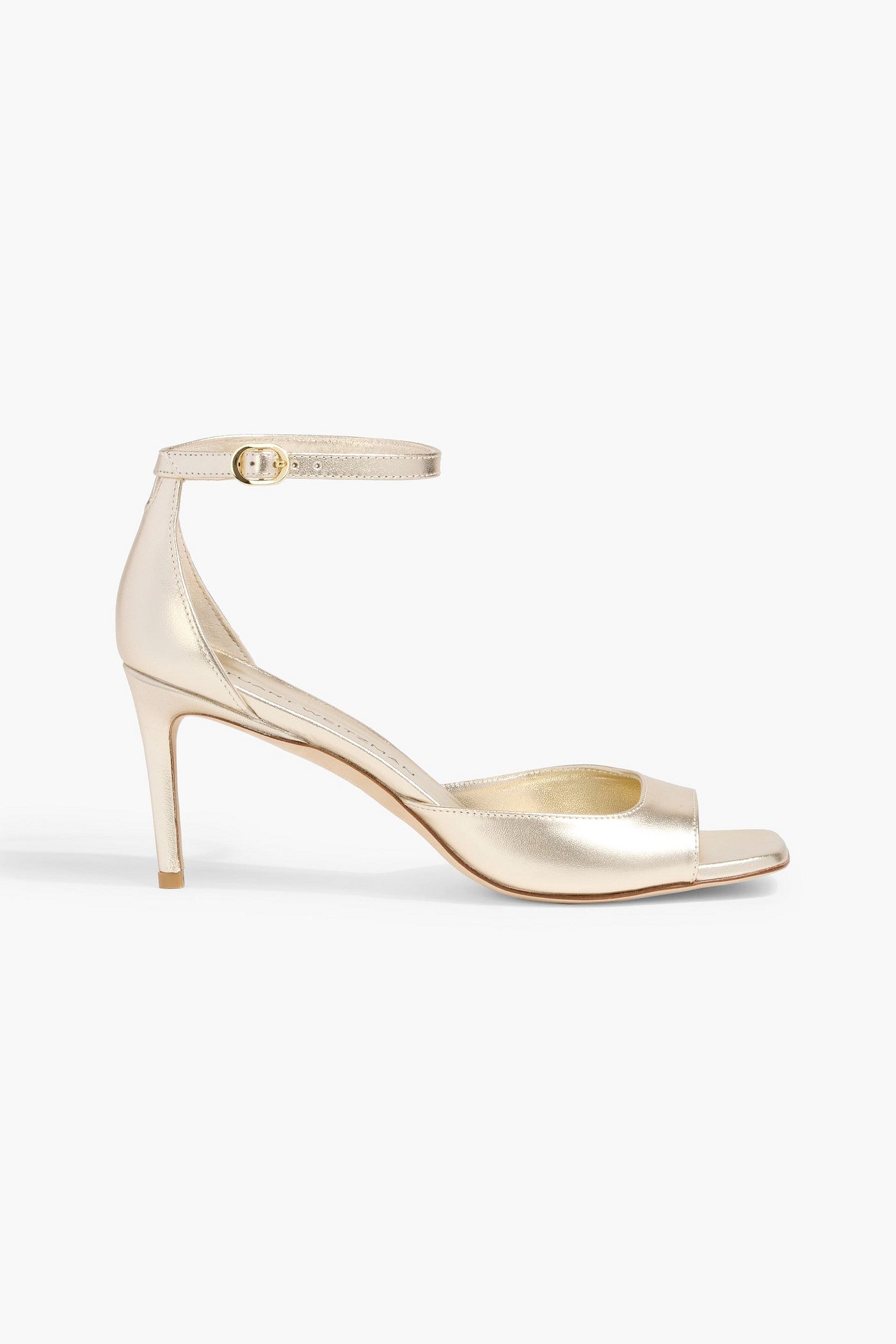 Stuart Weitzman Metallic Leather Sandals Platinum Women's
