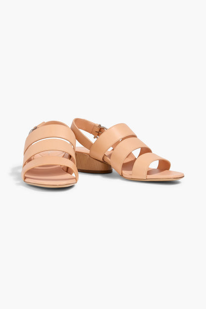 Ferragamo Trezze 30 Leather Slingback Sandals Peach Women's