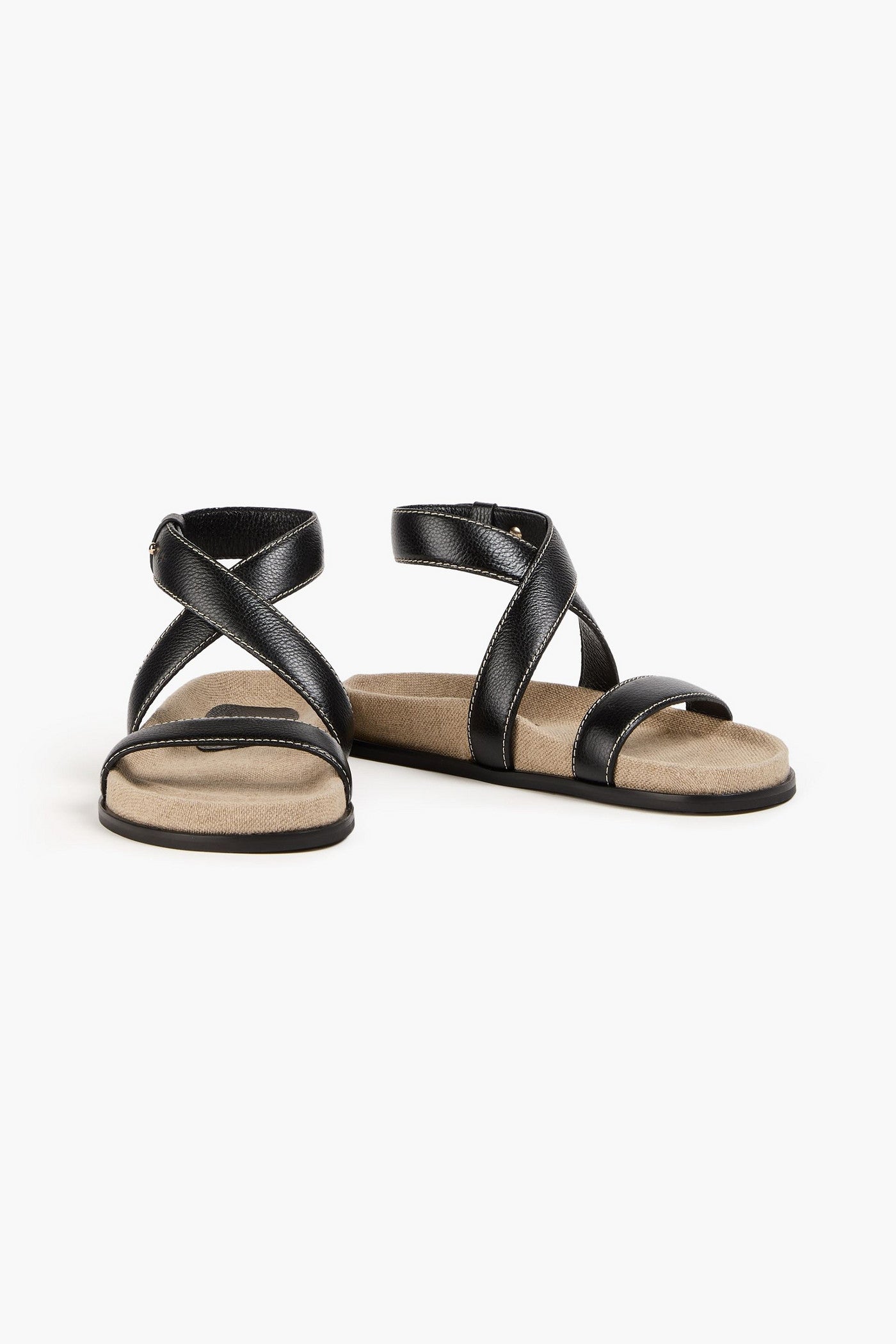 Toteme Pebbled-Leather Sandals Black Women's