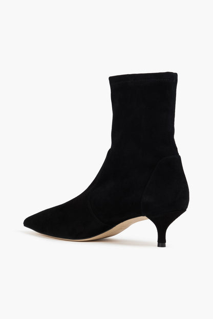 Stuart Weitzman Mara 50 Suede Ankle Boots Black Women's