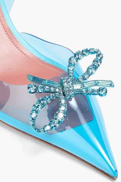 Amina Muaddi Rosie Crystal-Embellished Pvc Slingback Pumps Turquoise Women's