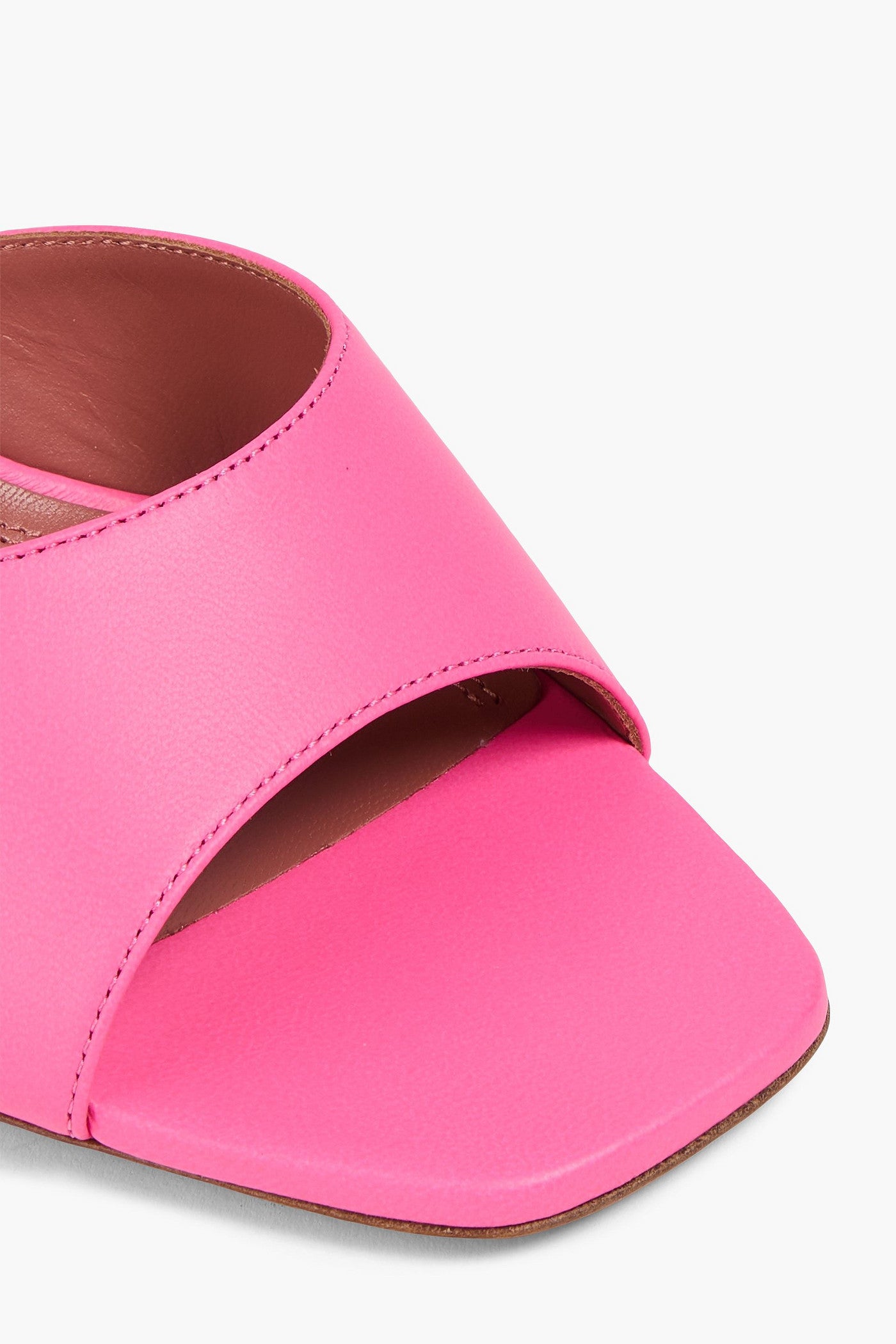 Amina Muaddi Lupita Leather Mules Bubblegum Women's