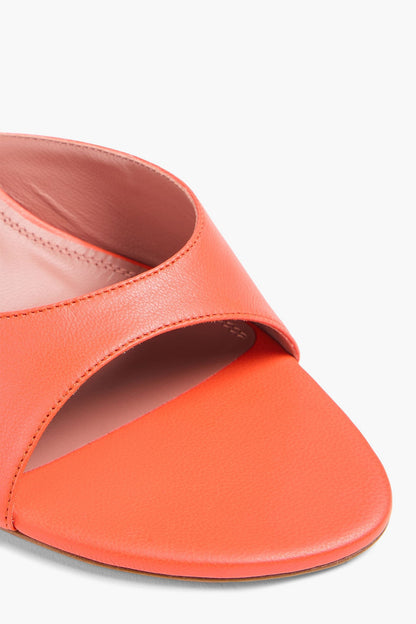 Amina Muaddi Jeanne 60 Leather Mules Papaya Women's