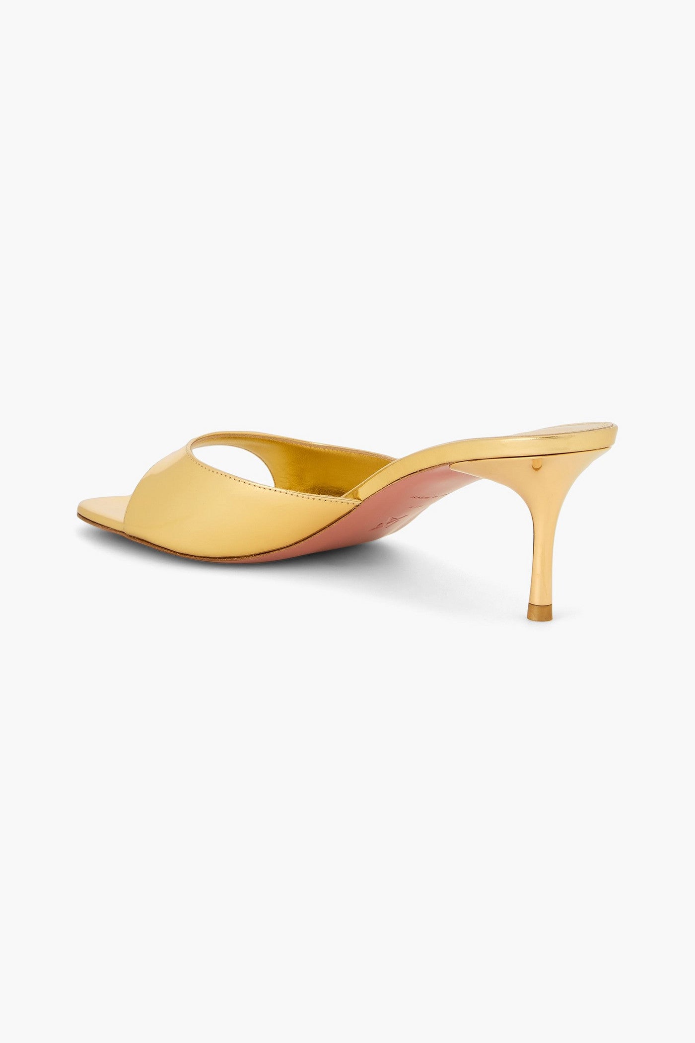 Amina Muaddi Jeanne Mirrored-Leather Mules Gold Women's