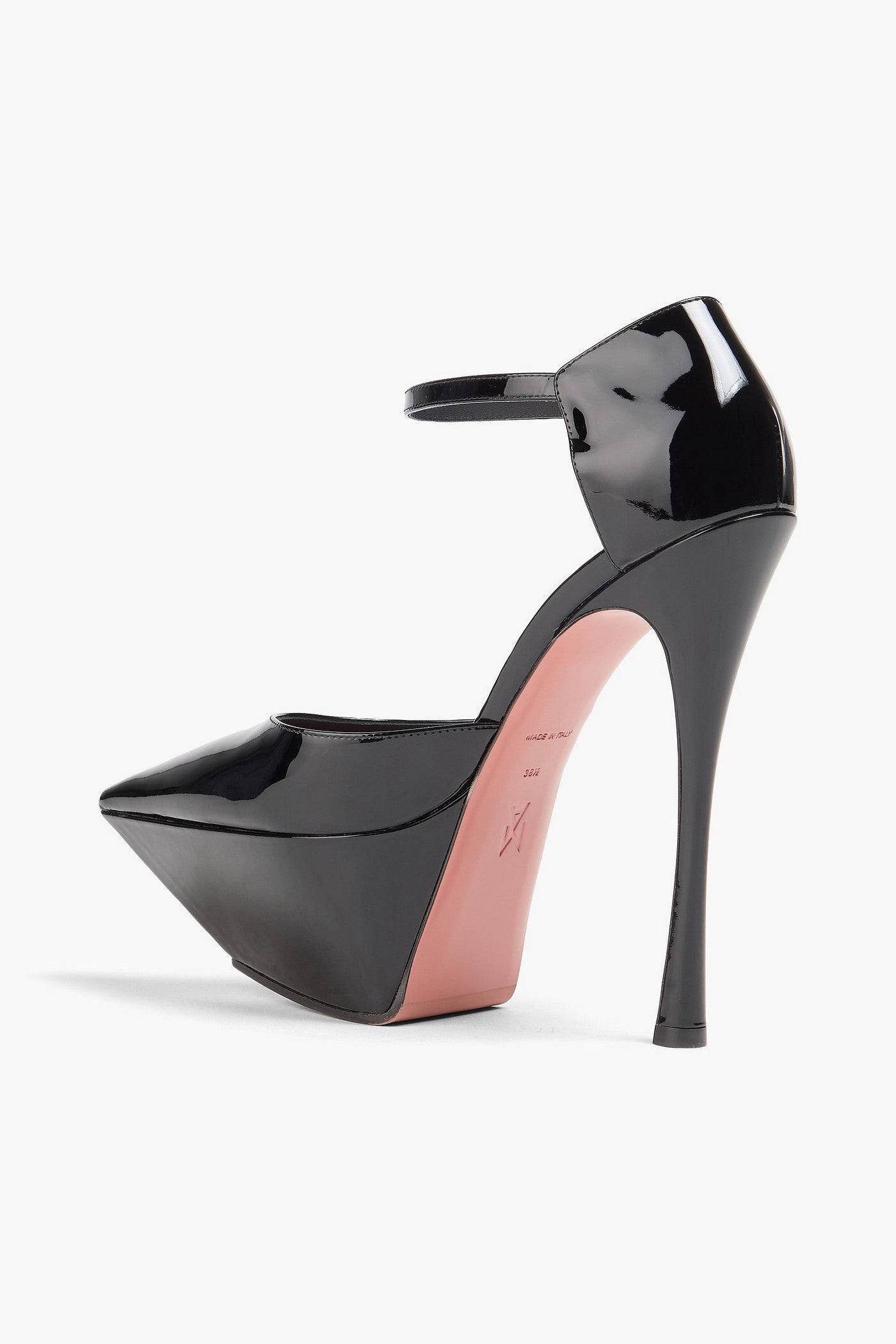 Amina Muaddi Angelica Patent-Leather Platform Pumps Black Women's