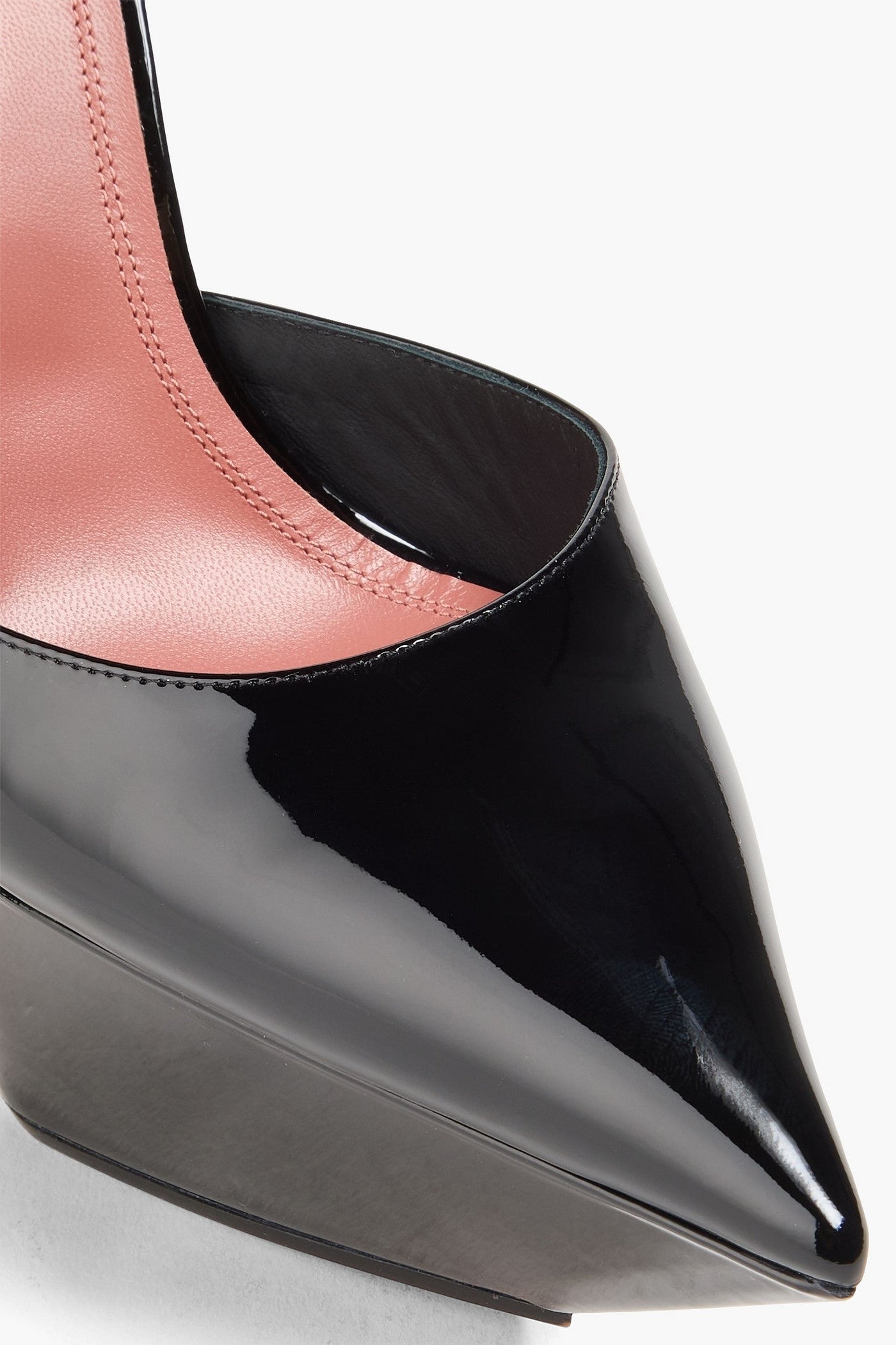 Amina Muaddi Angelica Patent-Leather Platform Pumps Black Women's