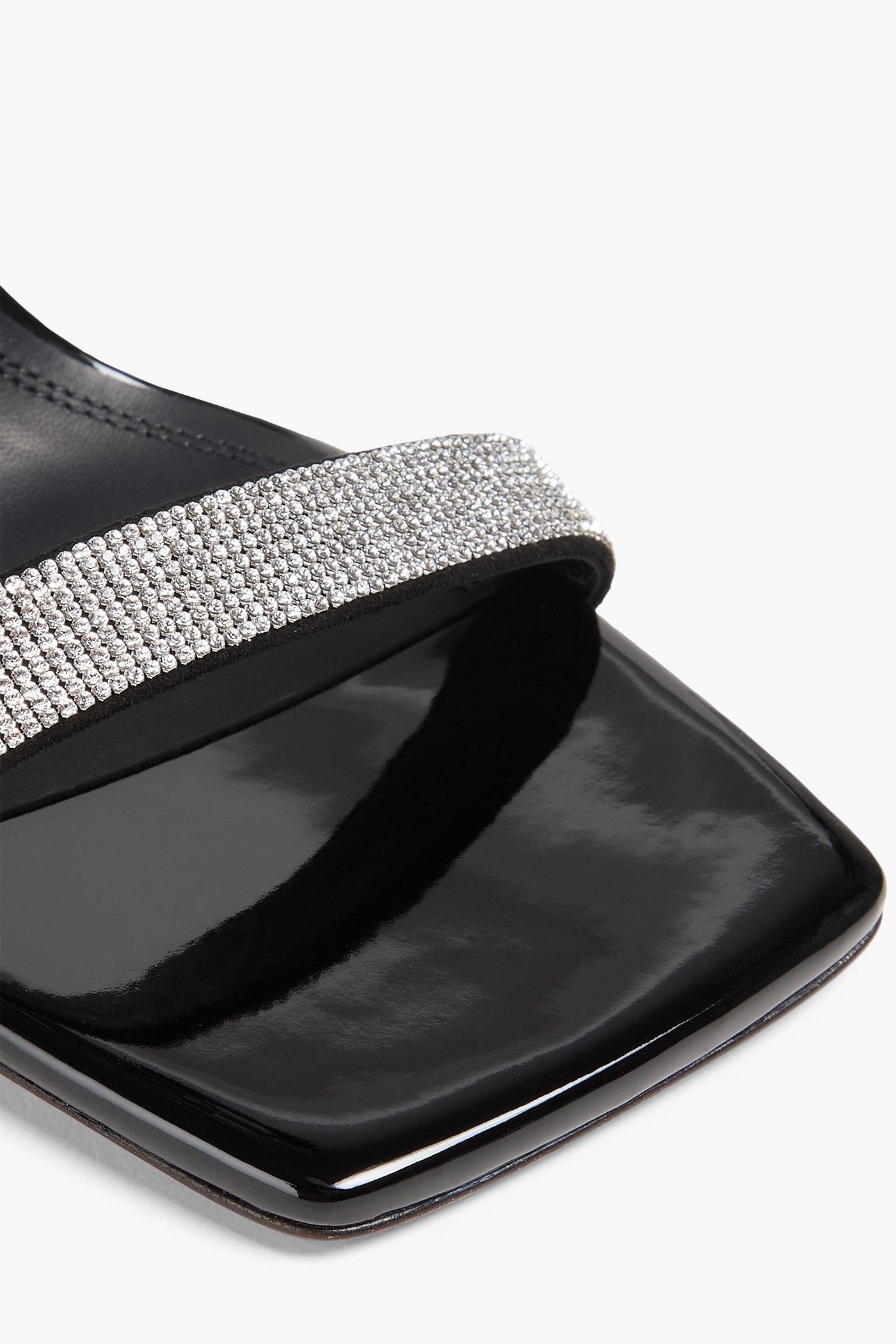 Amina Muaddi Rih Crystal-Embellished Suede And Pvc Sandals Black Women's