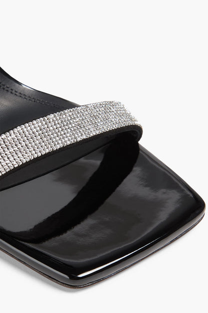 Amina Muaddi Rih Crystal-Embellished Suede And Pvc Sandals Black Women's