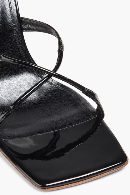 Amina Muaddi Adriana Patent-Leather Mules Black Women's