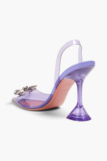 Amina Muaddi Begum Crystal-Embellished Pvc Slingback Pumps Lavender Women's