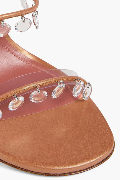 Amina Muaddi Tina Crystal-Embellished Leather Sandals Neutral Women's