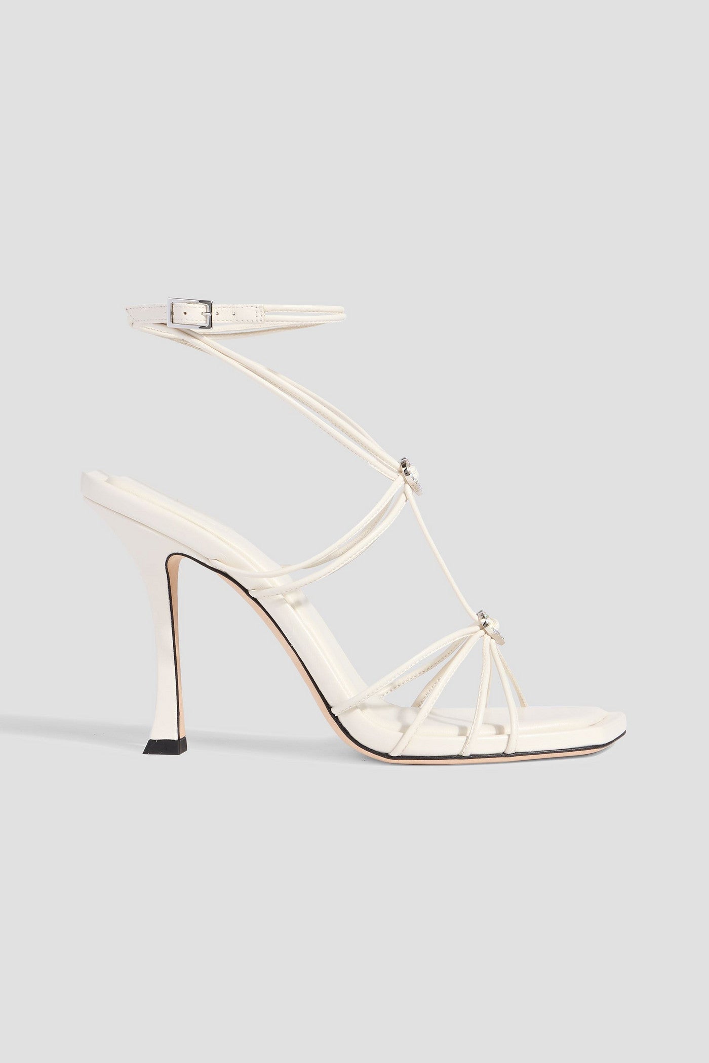Jimmy Choo Indiya Embellished Leather Sandals White Women's