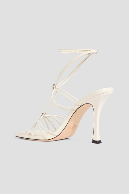 Jimmy Choo Indiya Embellished Leather Sandals White Women's