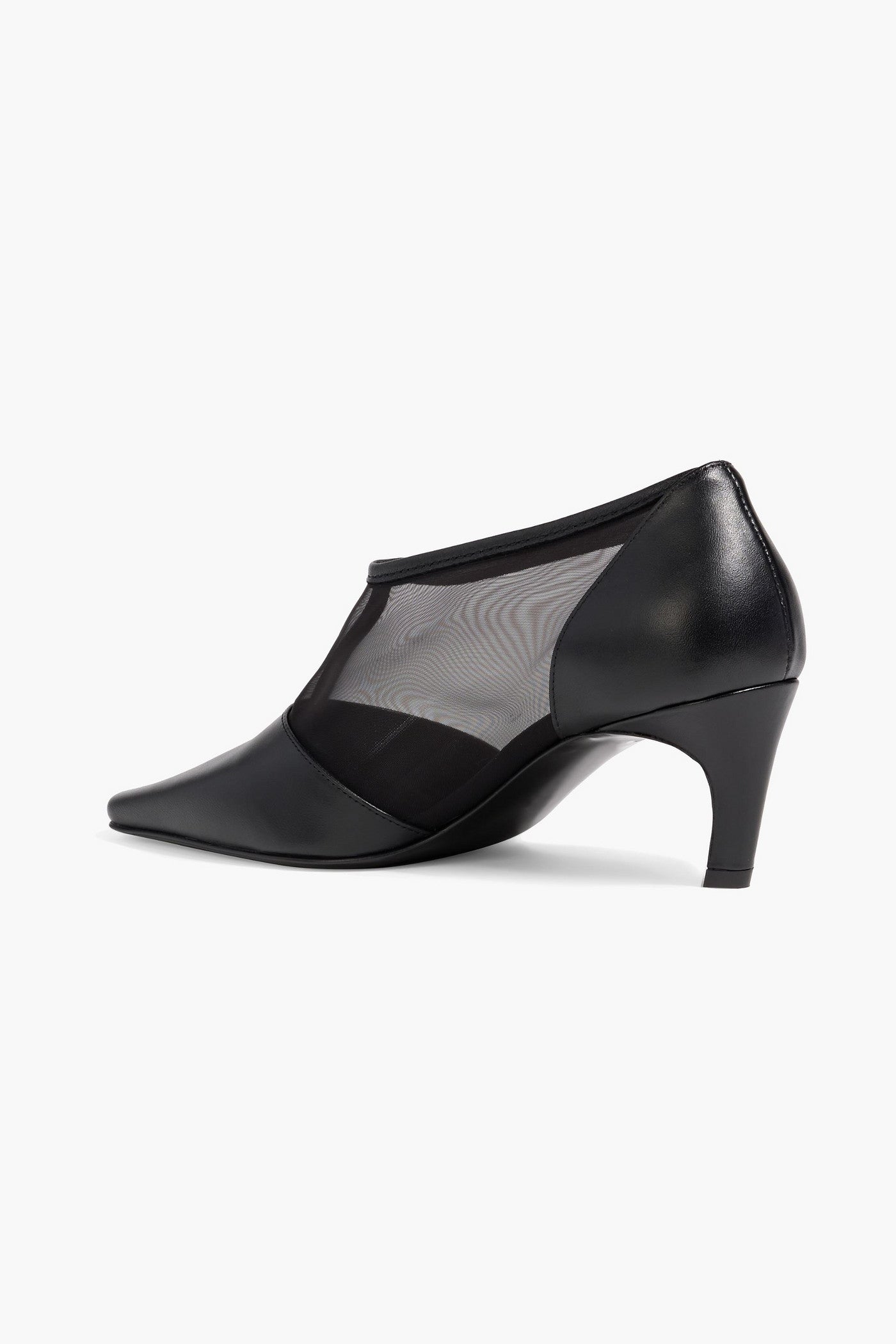 Toteme The T-Strap Mesh And Leather Pumps Black Women's