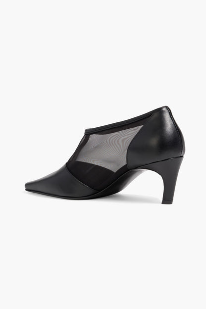 Toteme The T-Strap Mesh And Leather Pumps Black Women's